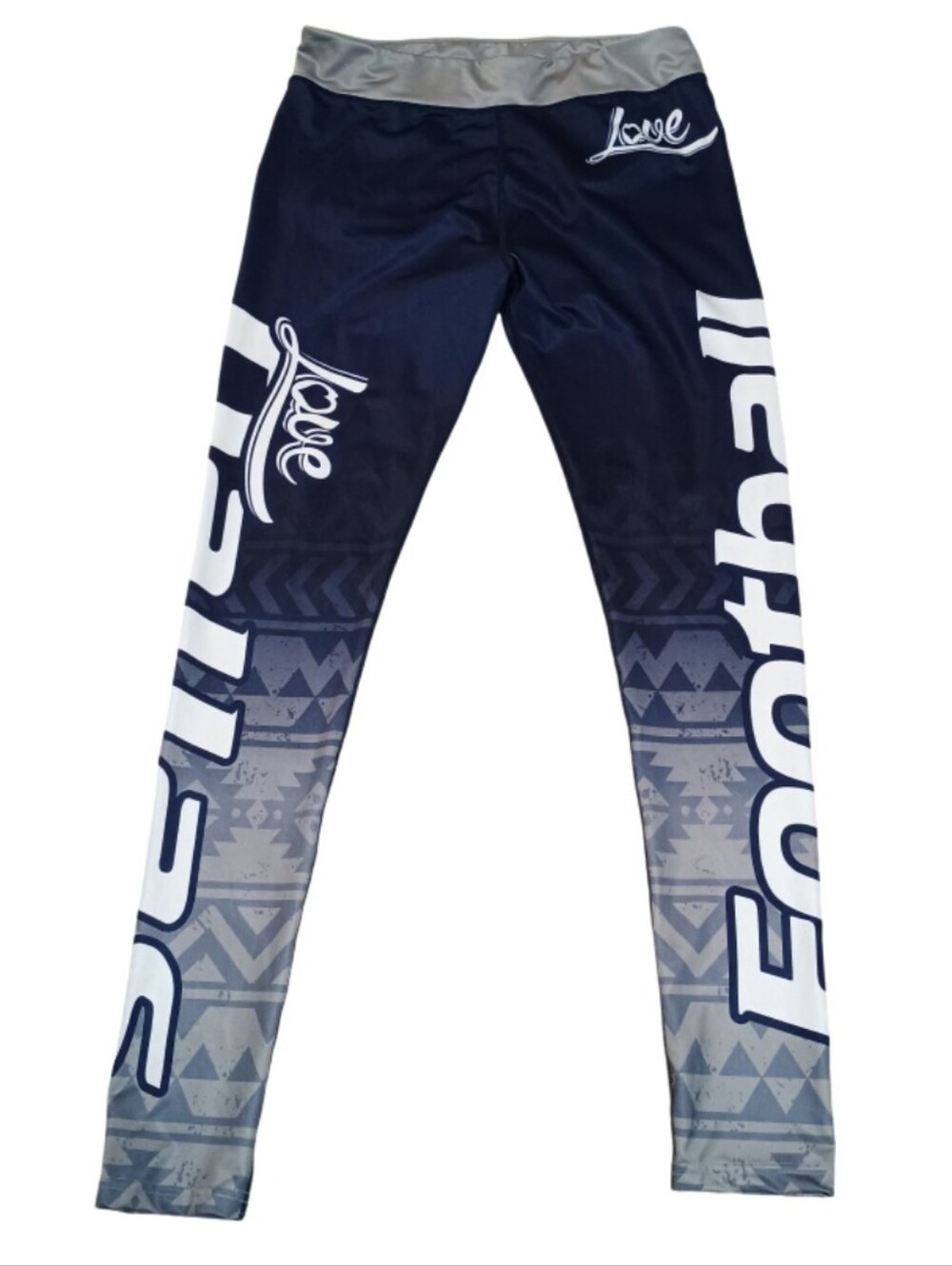 Women's Navy and Gray 'Love' Performance Leggings Dallas
